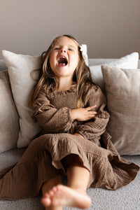 INDIE BLUE Dresses Pippa Dress (mocha muslin)