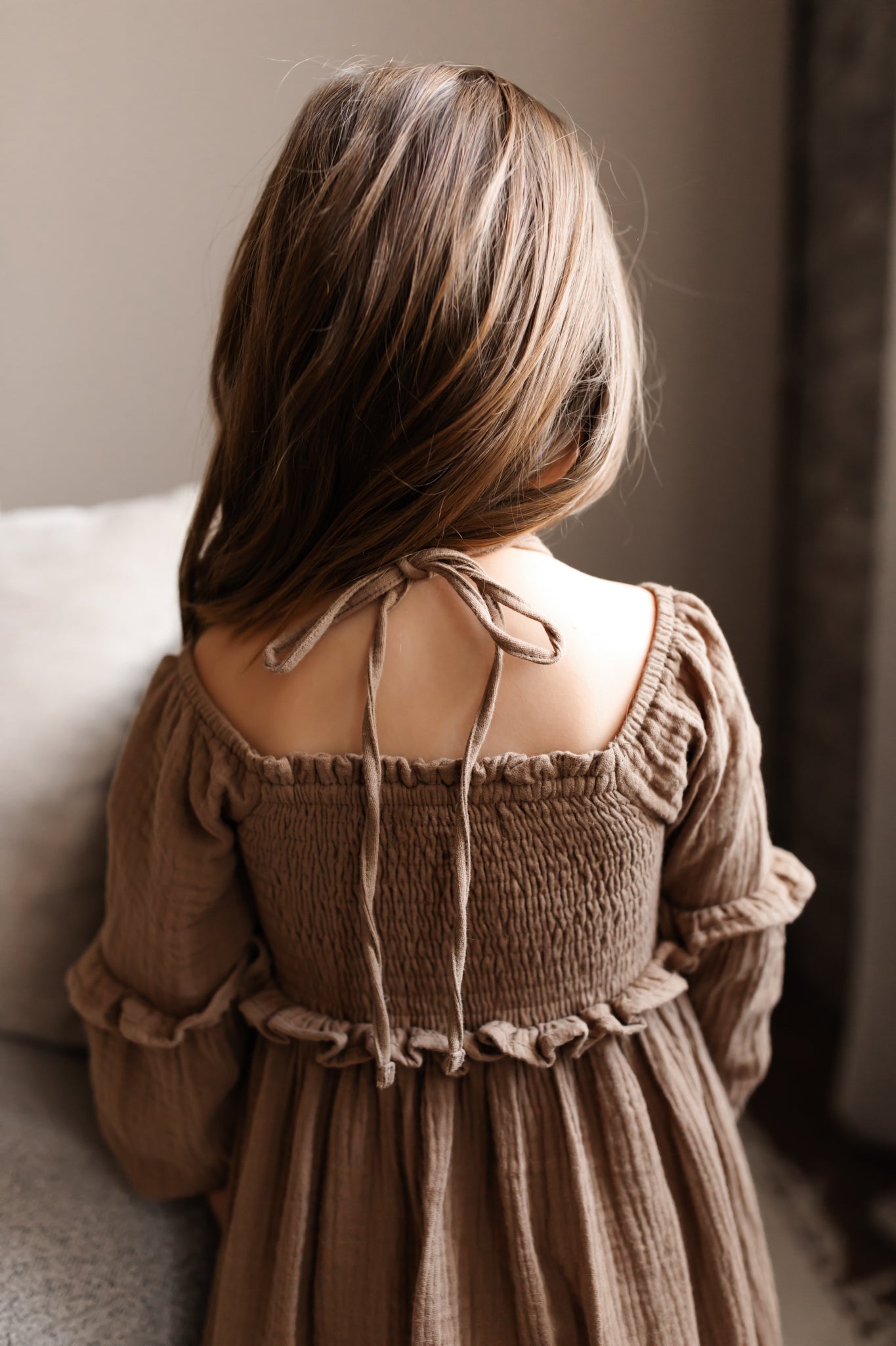 Pippa Dress (mocha muslin) – INDIE BLUE