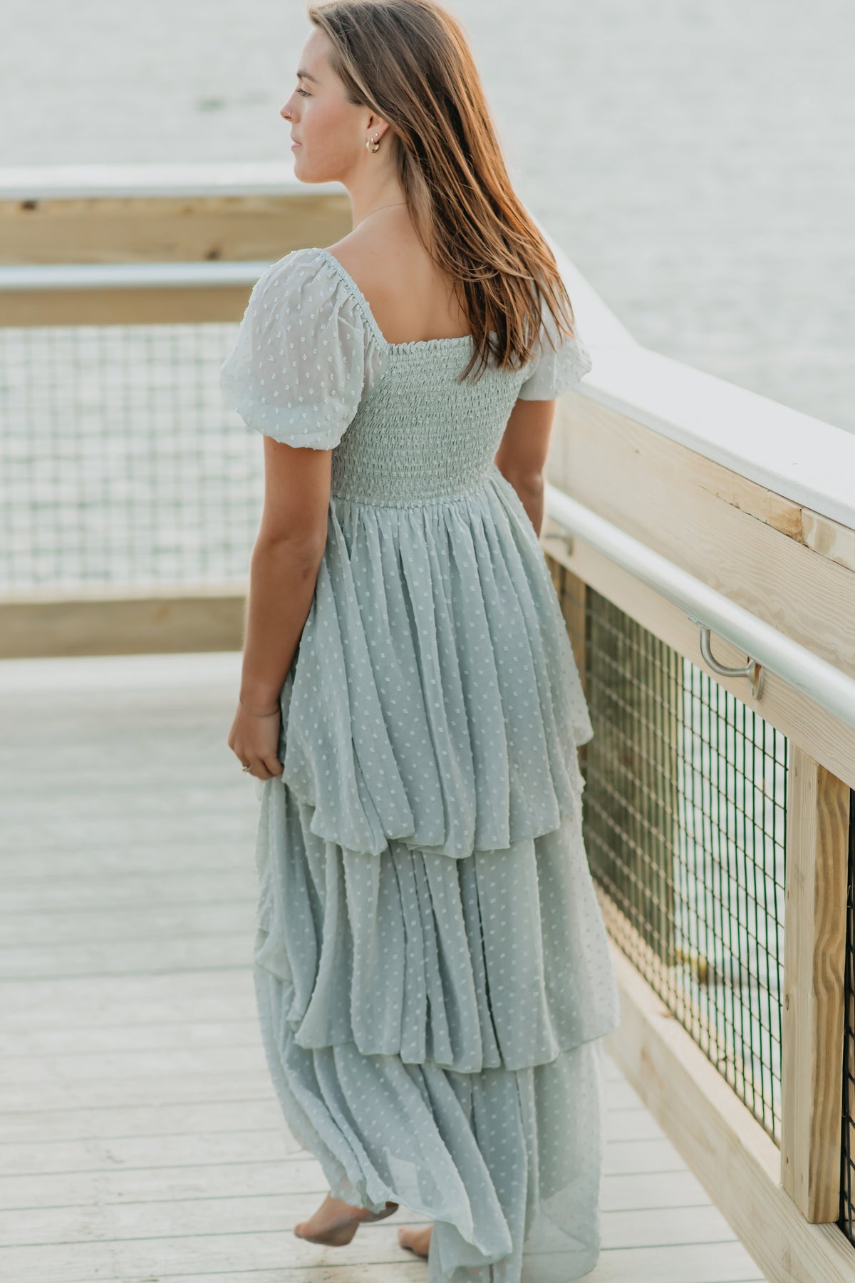 Women's Willa Maxi Dress (sage swiss dot) L Women's Willa Maxi Dress (sage swiss dot) L