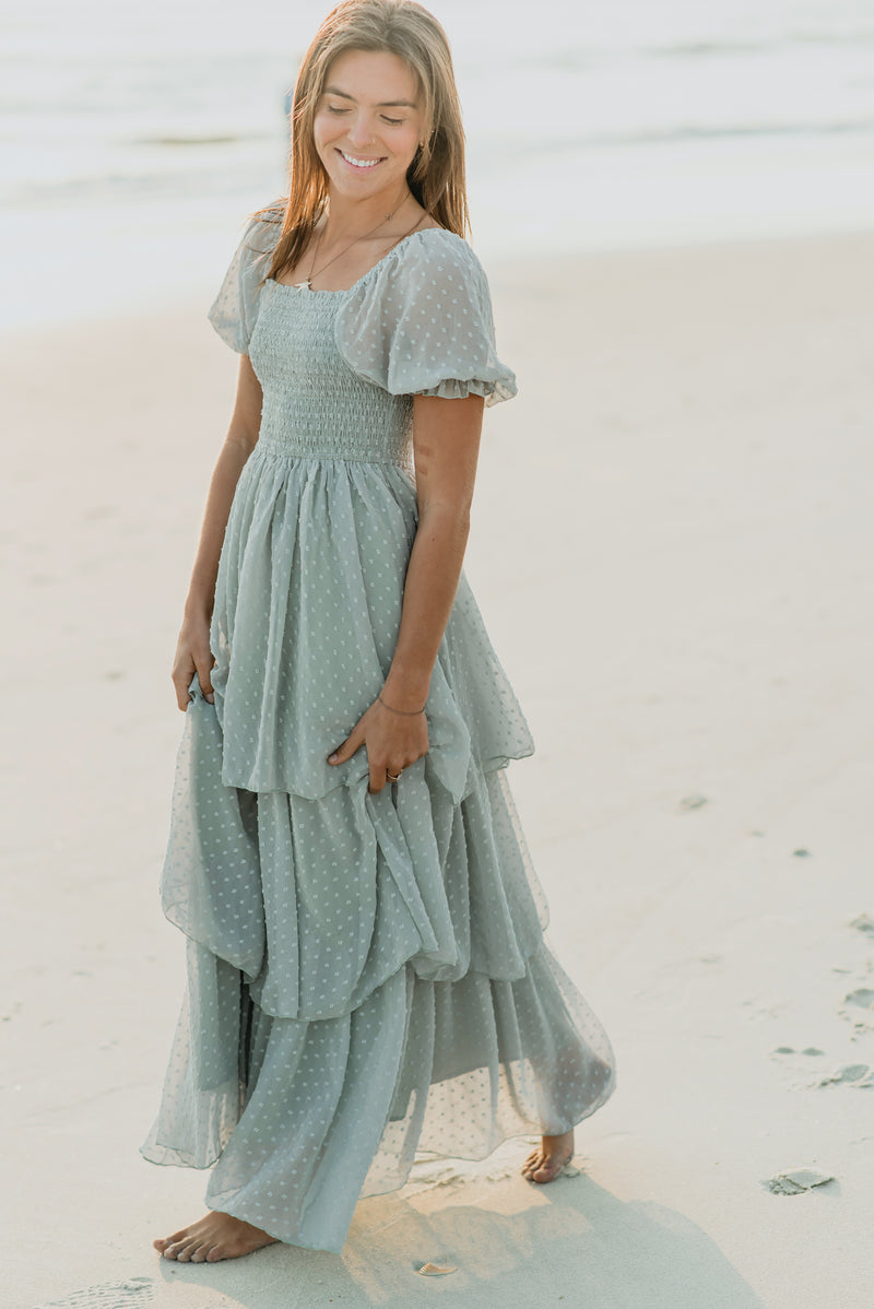 Women's Willa Maxi Dress (sage swiss dot)