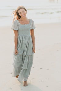 Women's Willa Maxi Dress (sage swiss dot)