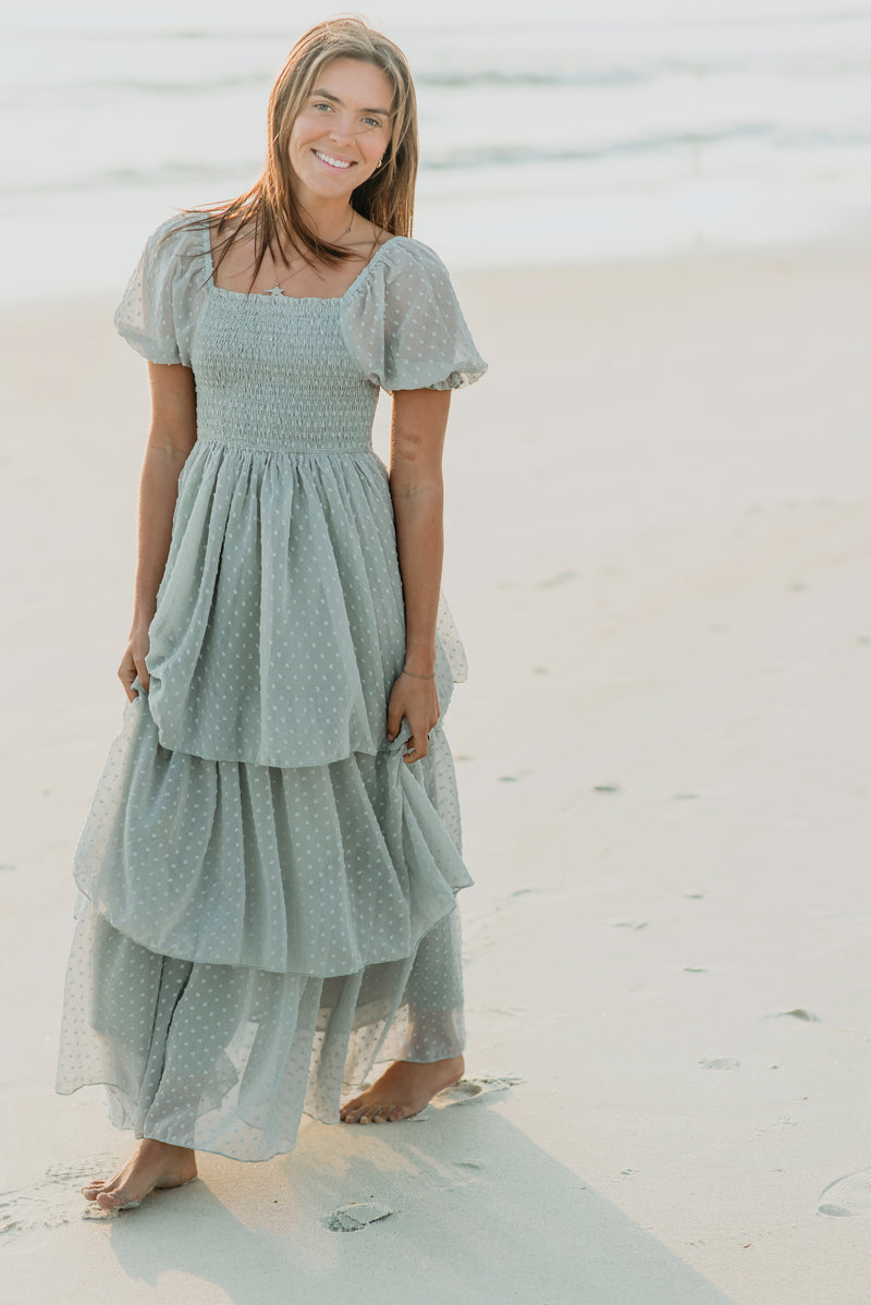 Women's Willa Maxi Dress (sage swiss dot)