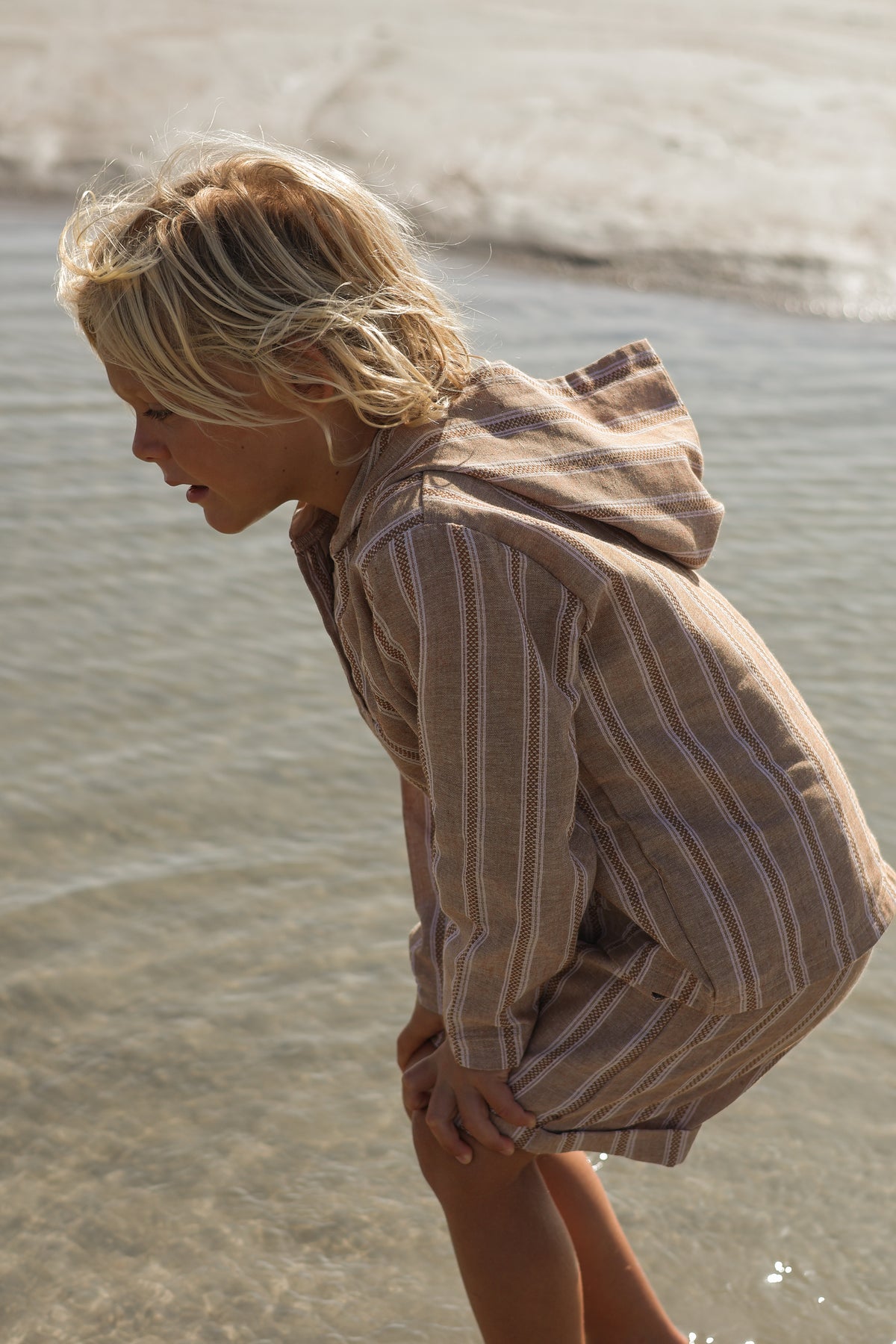 Knox Hoodie (mocha stripe linen)