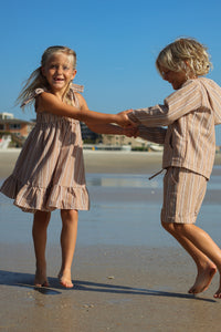 Knox Shorts (mocha stripe linen)