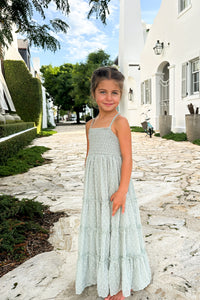 INDIE BLUE Dresses Vera Flow Dress (sage swiss dot)
