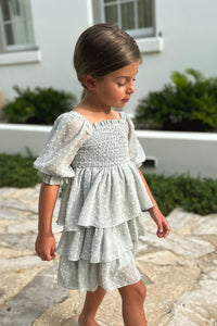 Willa Layer Dress (sage swiss dot)