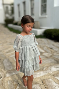 Willa Layer Dress (sage swiss dot)