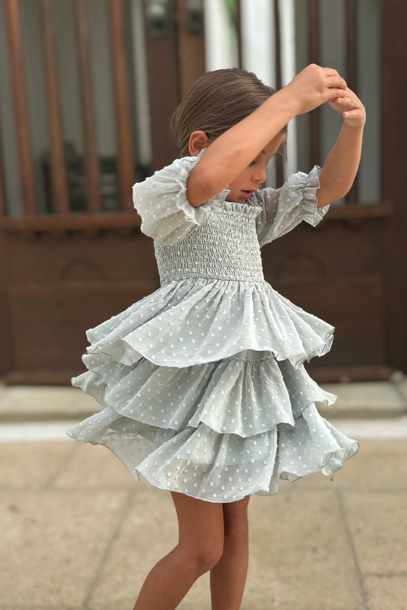 Willa Layer Dress (sage swiss dot) – INDIE BLUE