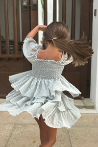 Willa Layer Dress (sage swiss dot)