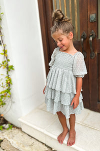 Willa Layer Dress (sage swiss dot)