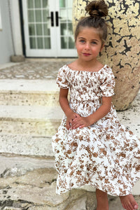 INDIE BLUE Dresses Elle Midi (mocha floral)