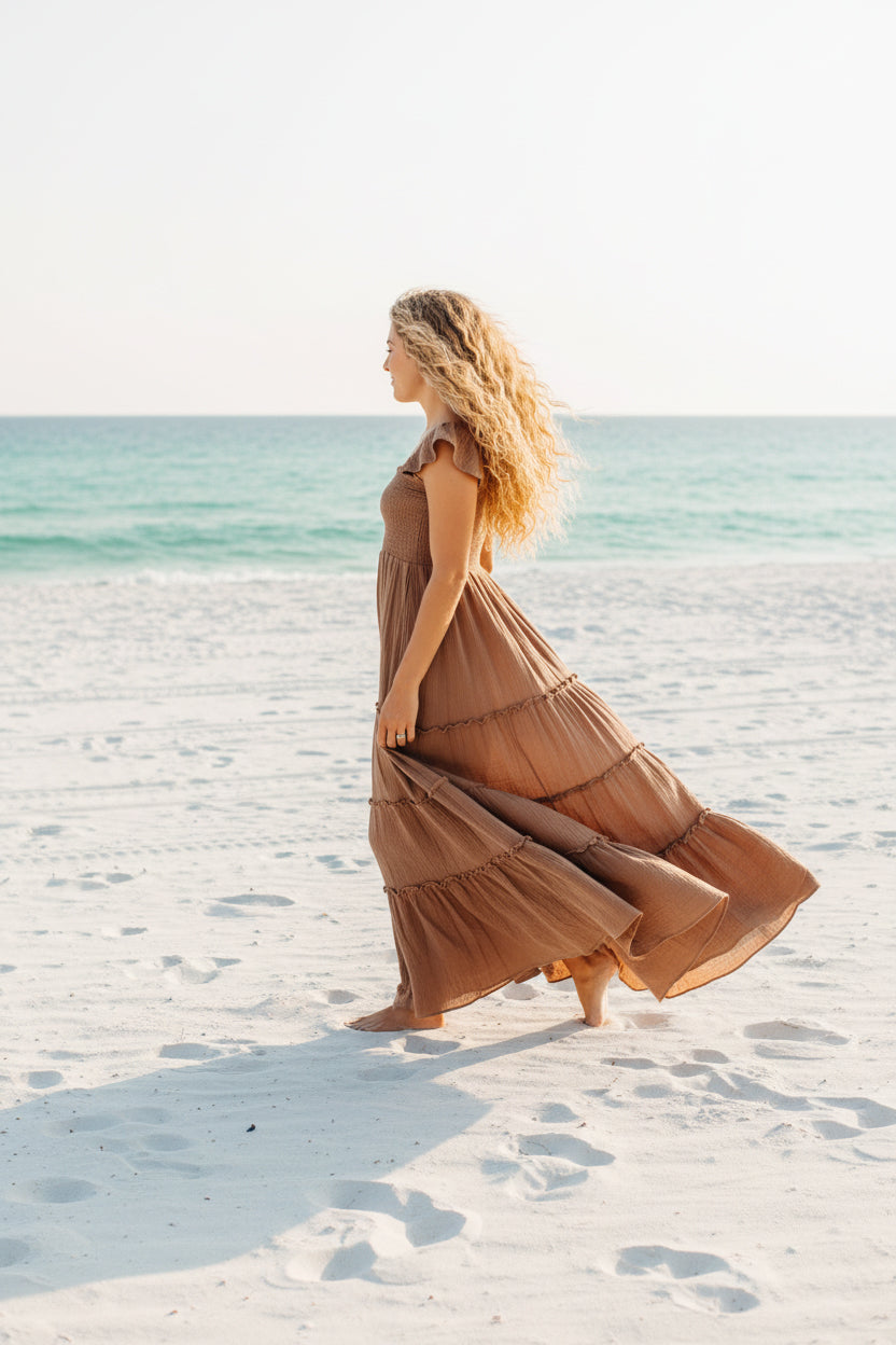 Women's Marabella Dress (mocha muslin) XS Women's Marabella Dress (mocha muslin) XS