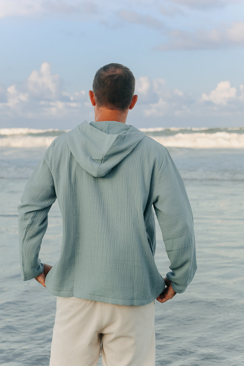 INDIE BLUE Mens Men's Knox Hoodie (soft teal muslin)
