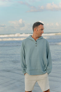 INDIE BLUE Mens Men's Knox Hoodie (soft teal muslin)