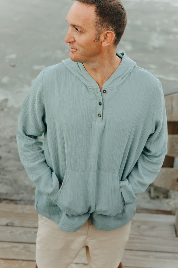 INDIE BLUE Mens Men's Knox Hoodie (soft teal muslin)
