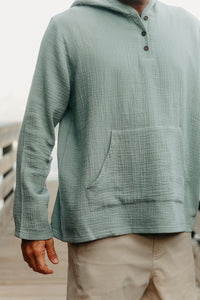 INDIE BLUE Mens Men's Knox Hoodie (soft teal muslin)