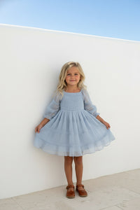 Karina Dress (blue chiffon) 2T Karina Dress (blue chiffon) 2T