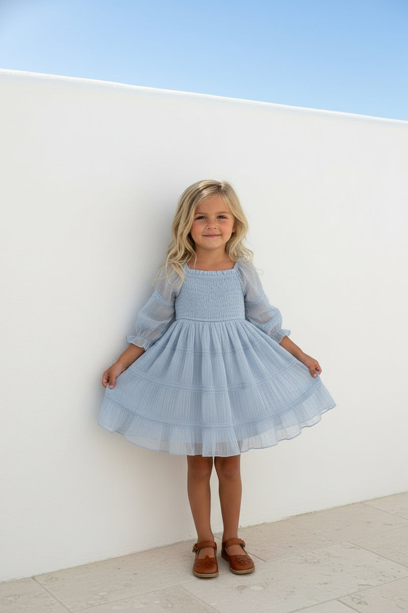 INDIE BLUE Dresses Karina Dress (blue chiffon)