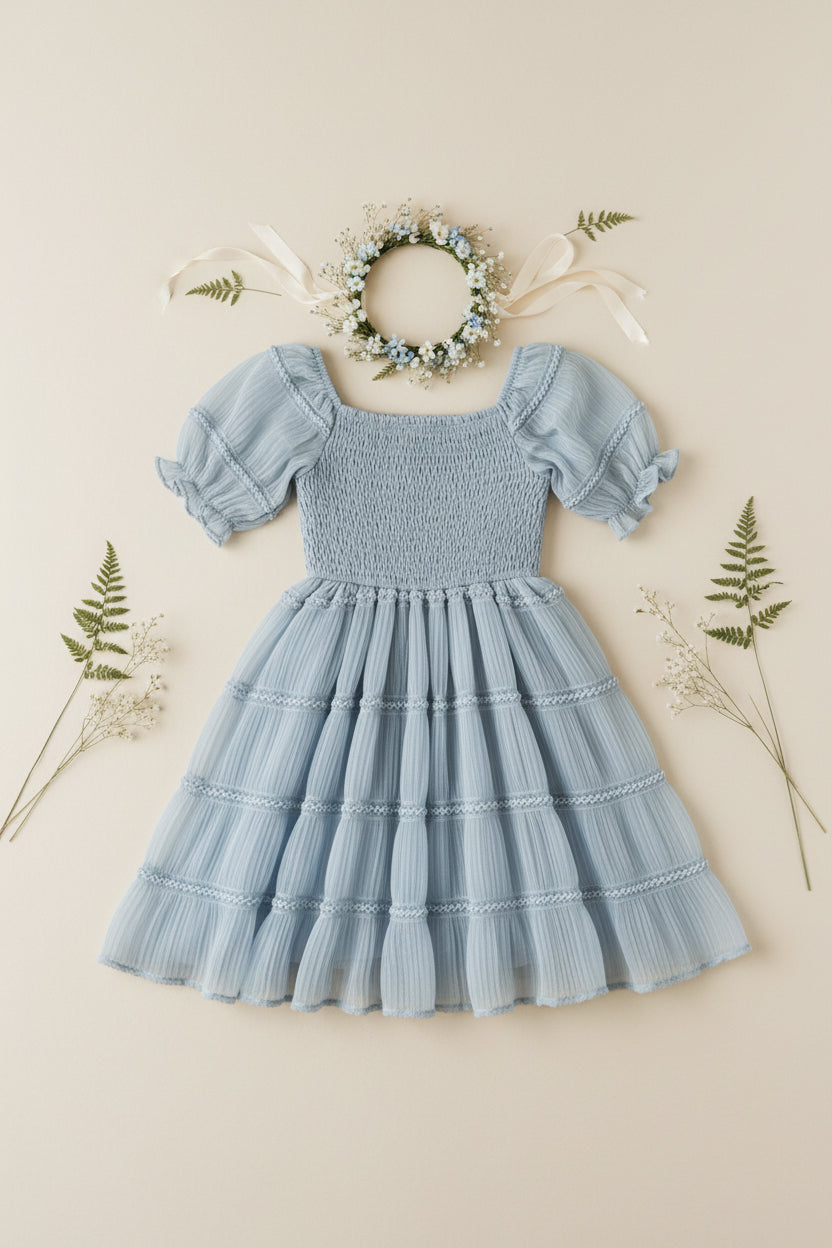 INDIE BLUE Dresses Karina Dress (blue chiffon)