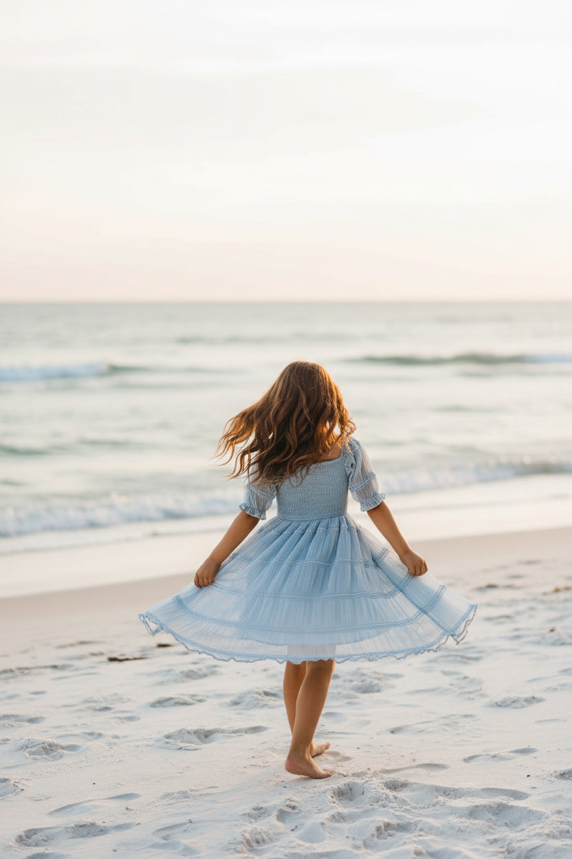 INDIE BLUE Dresses Karina Dress (blue chiffon)