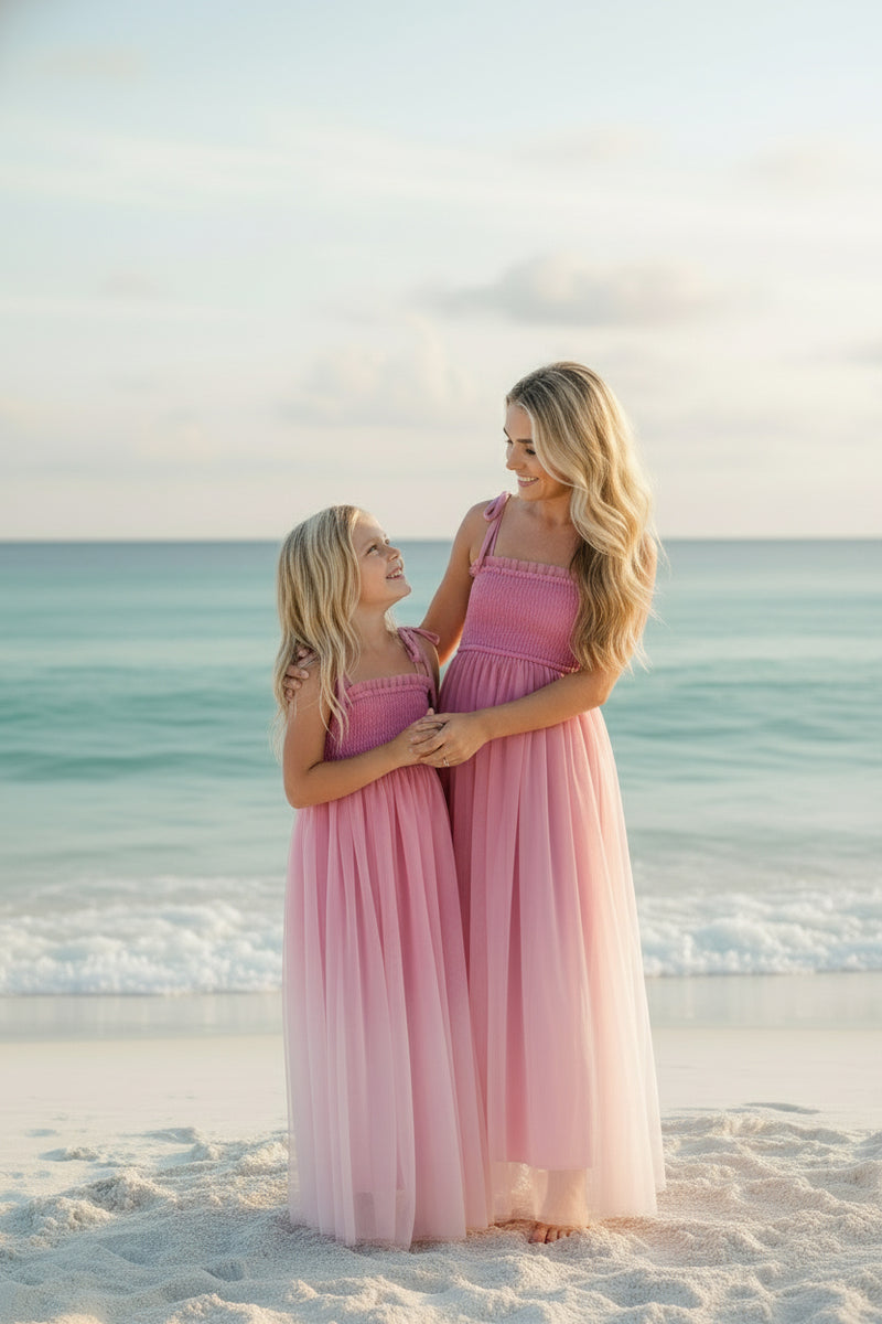 INDIE BLUE Dresses Isa Maxi (pink ombre tulle)