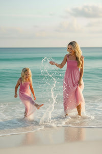 INDIE BLUE Dresses Isa Maxi (pink ombre tulle)