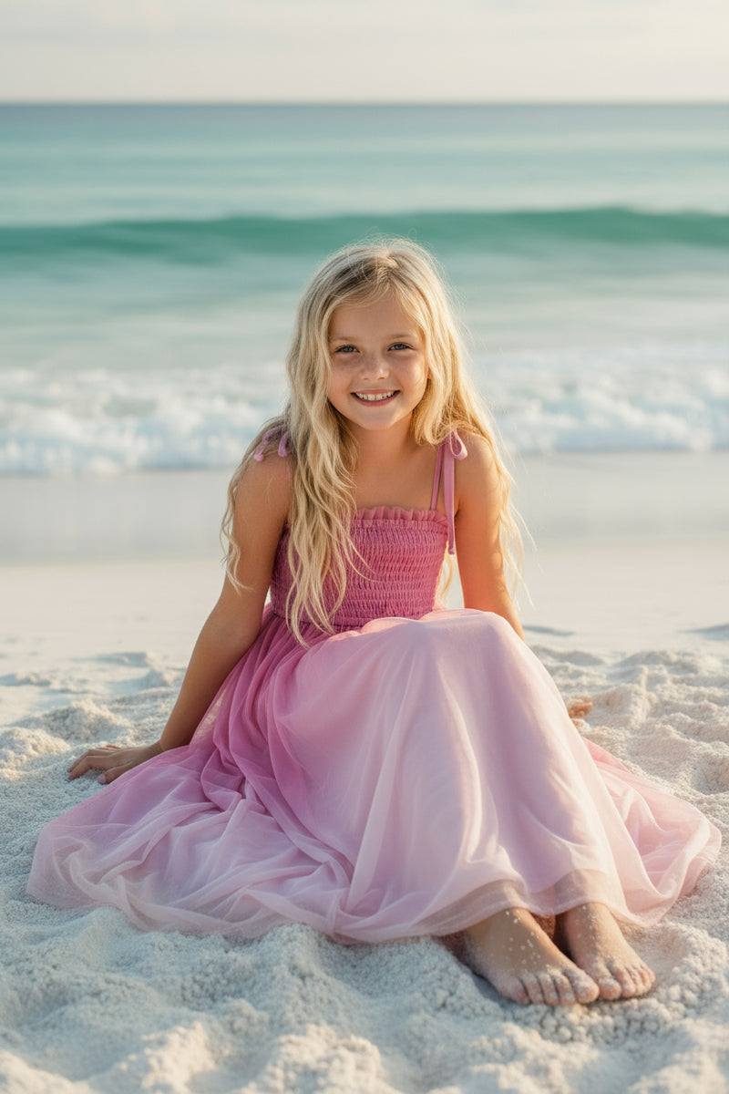 INDIE BLUE Dresses Isa Maxi (pink ombre tulle)