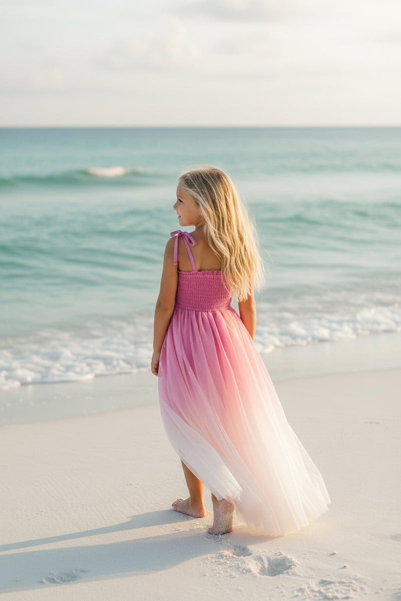 INDIE BLUE Dresses Isa Maxi (pink ombre tulle)