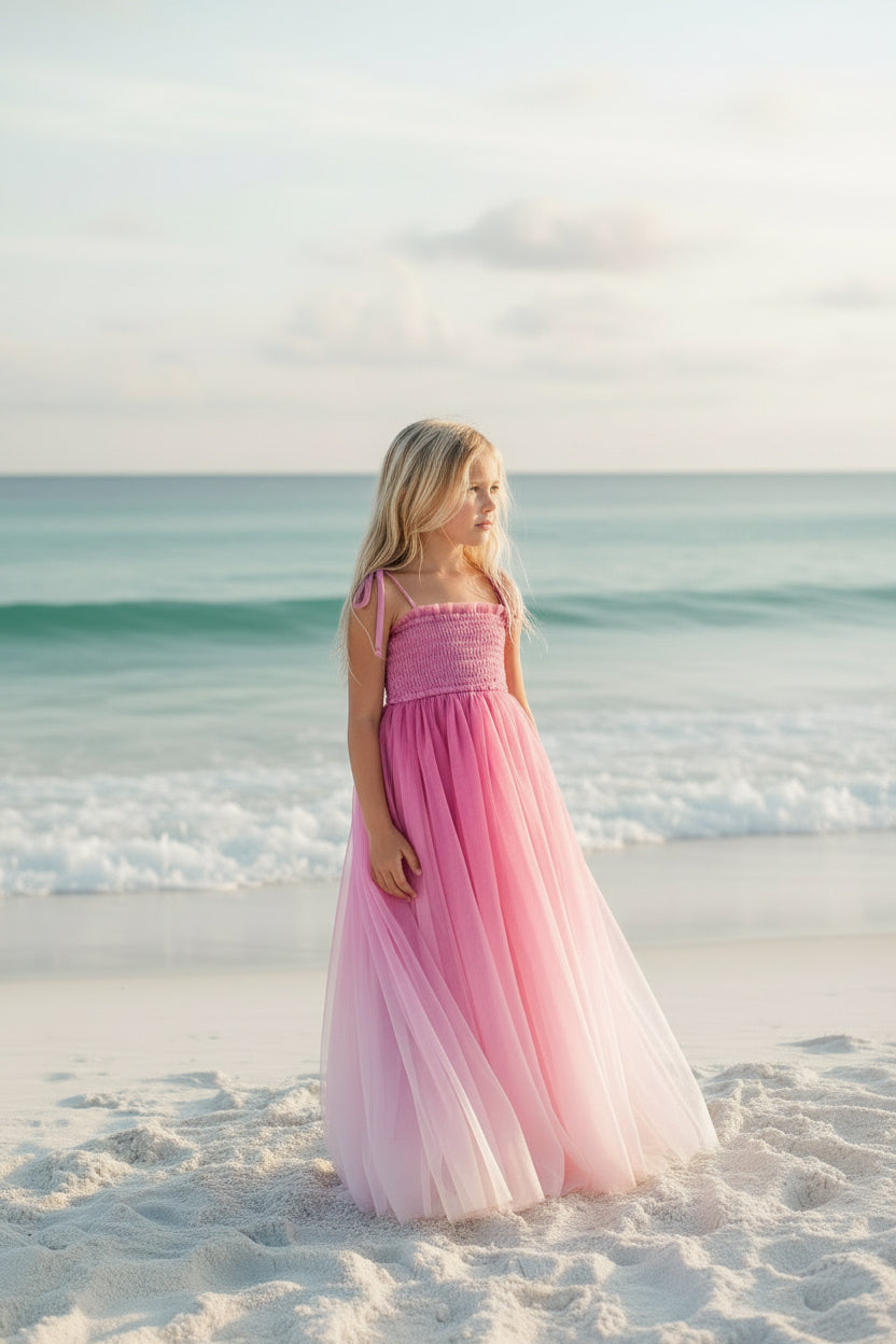 INDIE BLUE Dresses Isa Maxi (pink ombre tulle)