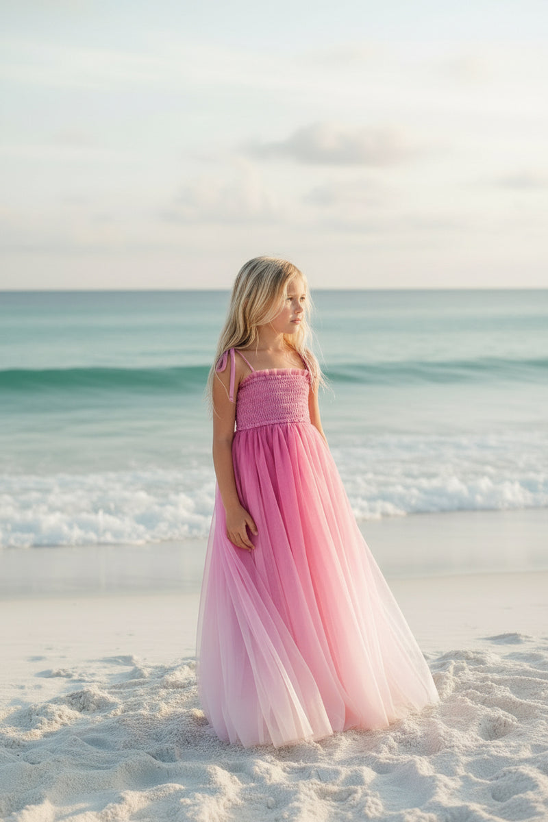 INDIE BLUE Dresses Isa Maxi (pink ombre tulle)