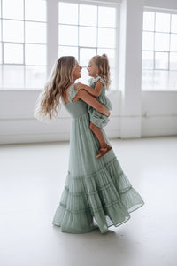 INDIE BLUE Women Women's Marabella Dress (sage swiss dot)