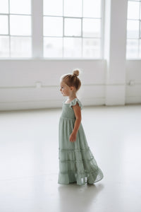 INDIE BLUE Dresses Marabella Dress (sage swiss dot)