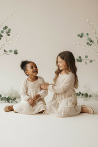 INDIE BLUE Dresses Nora Dress (natural swiss dot)