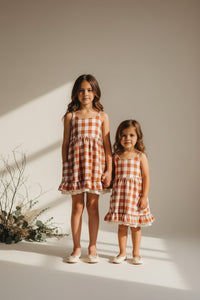 INDIE BLUE Dresses Tilly Pocket Dress (checkered spice)