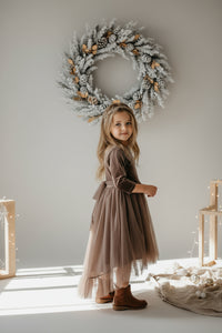 Gracie Dress (mocha velvet tulle)