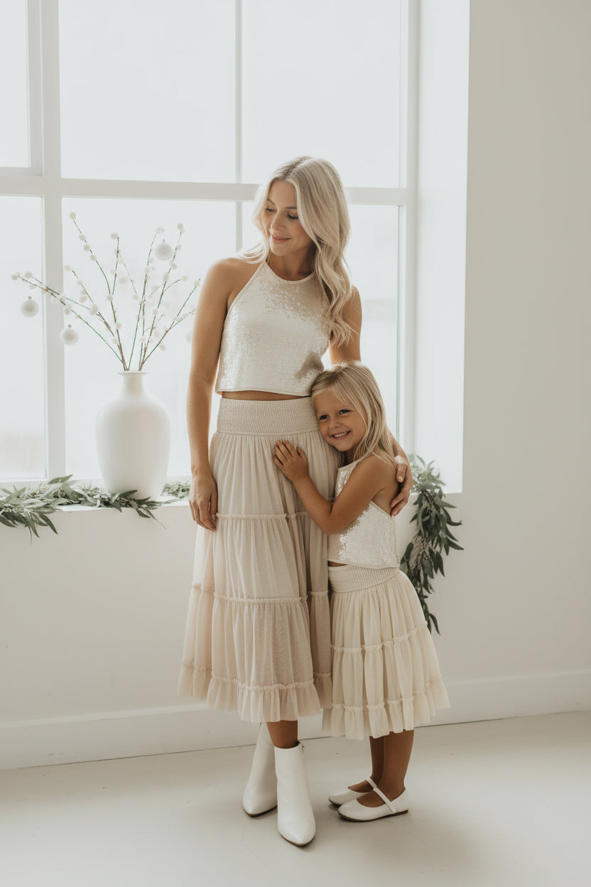 Women's Faye Halter (natural sequin)