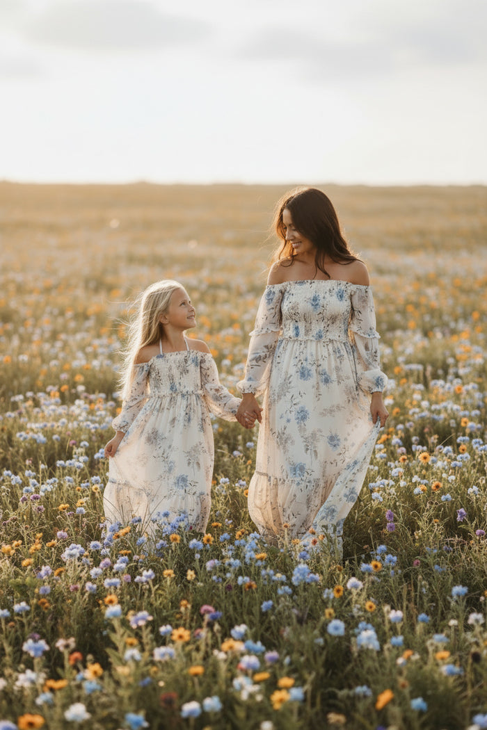 Women's Pippa Maxi (floral blue chiffon)