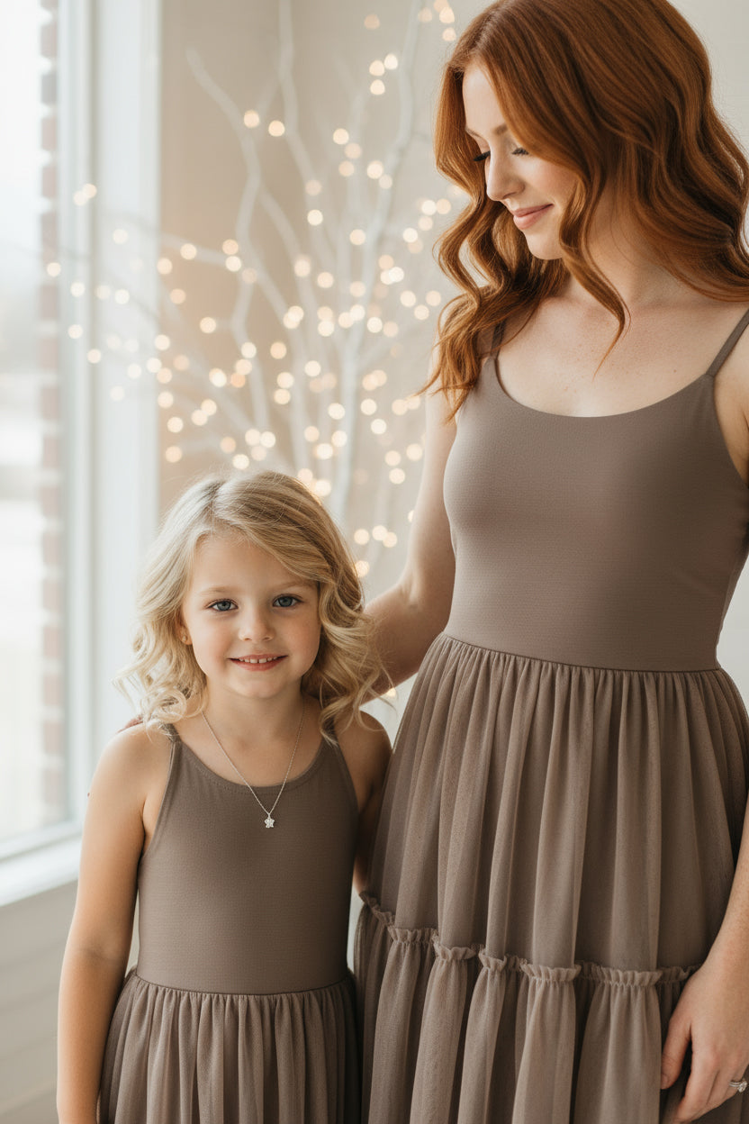 INDIE BLUE Women Women's Wendy Dress (mocha tulle)