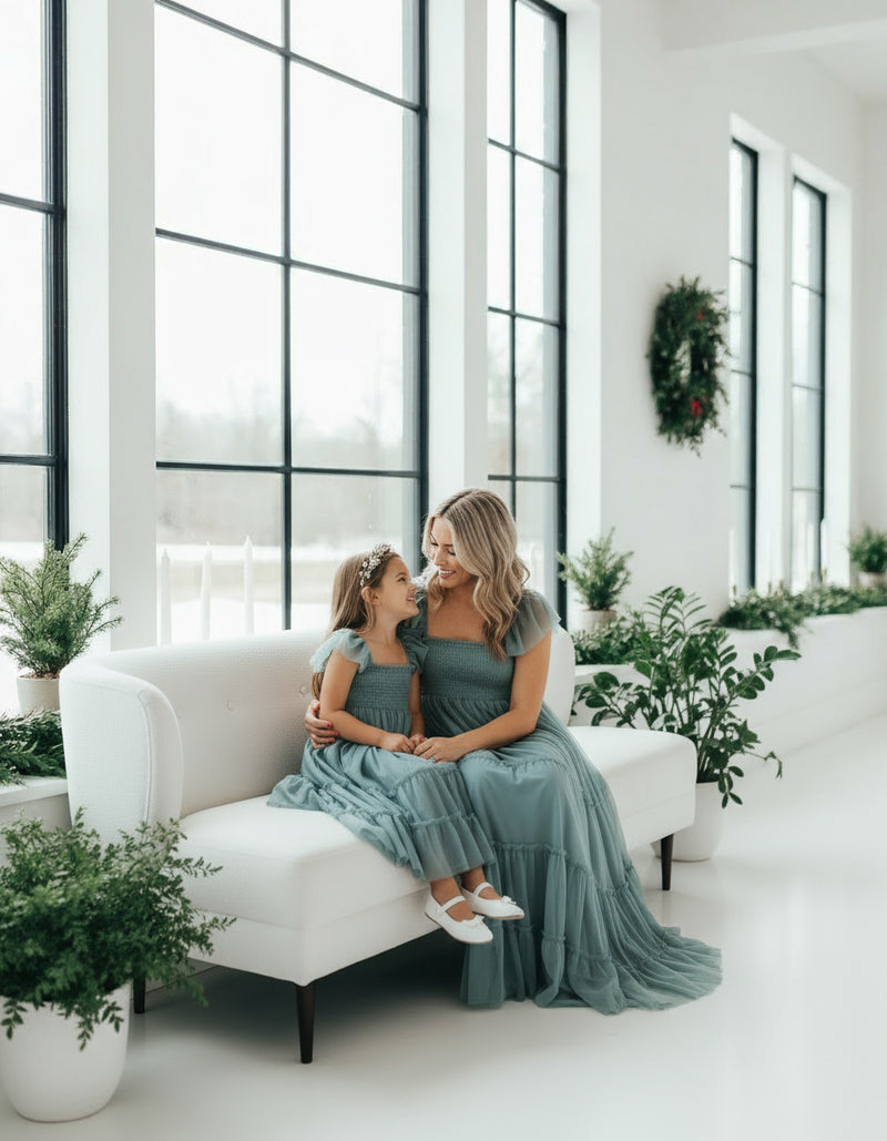 Women's Marabella Dress (soft teal tulle)