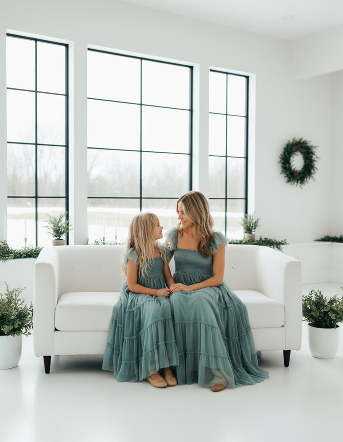 INDIE BLUE Dresses Marabella Dress (soft teal tulle)