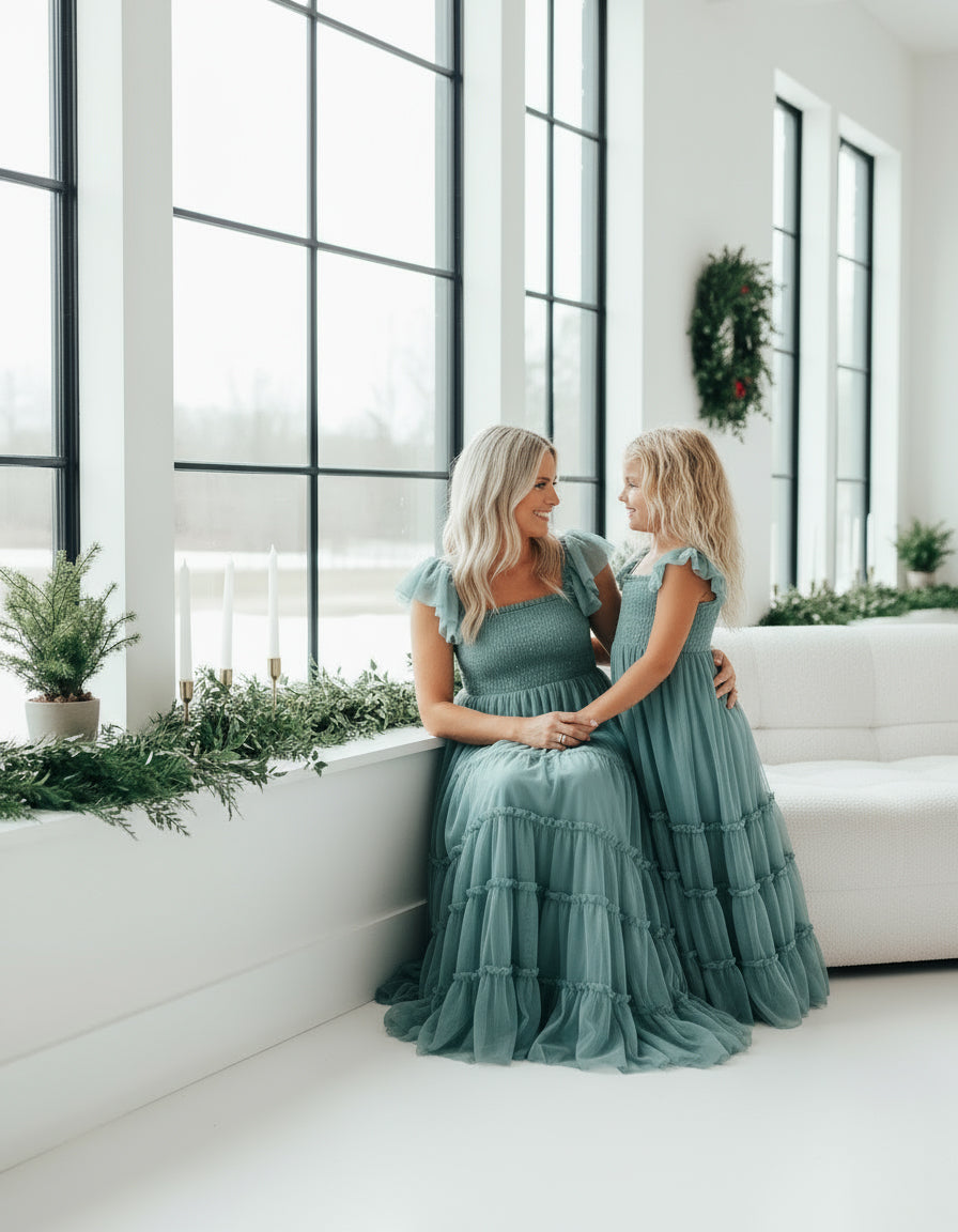 Women's Marabella Dress (soft teal tulle)