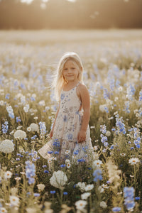 INDIE BLUE Dresses Wendy Dress (floral blue chiffon)