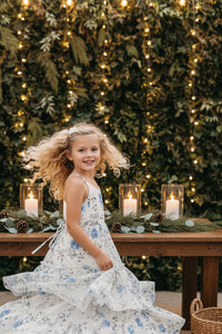 INDIE BLUE Dresses Wendy Dress (floral blue chiffon)