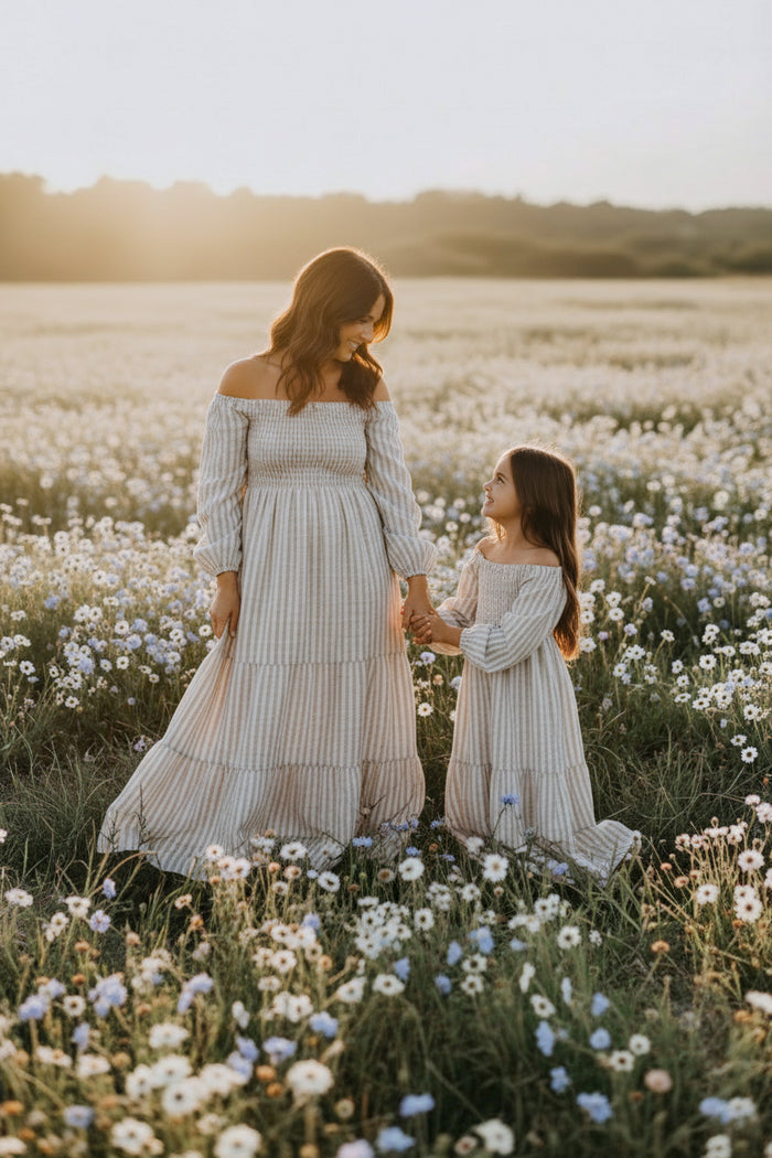 Pippa Maxi (driftwood stripe linen)