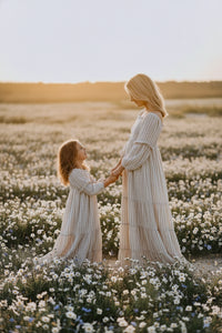 INDIE BLUE Dresses Pippa Maxi (driftwood stripe linen)