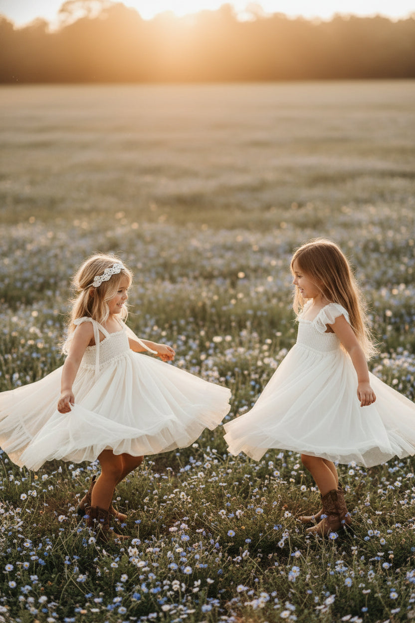 INDIE BLUE Dresses Juliet Dress (antique ivory tulle)