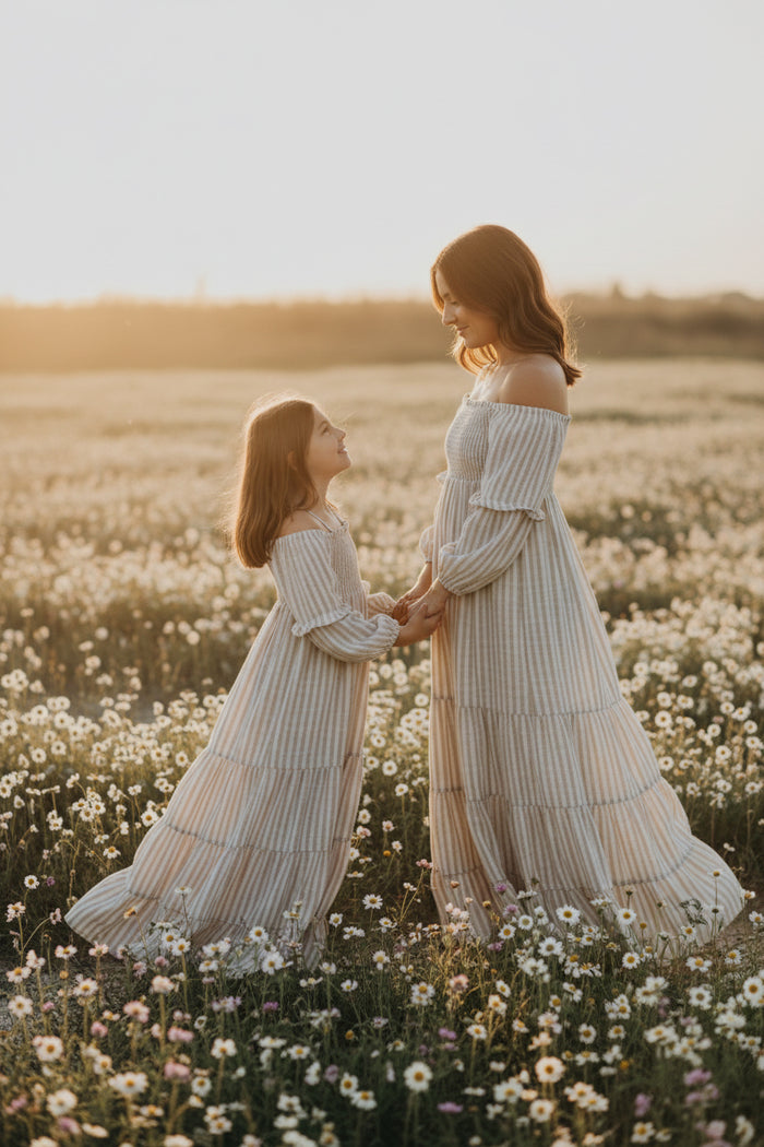 Pippa Maxi (driftwood stripe linen)