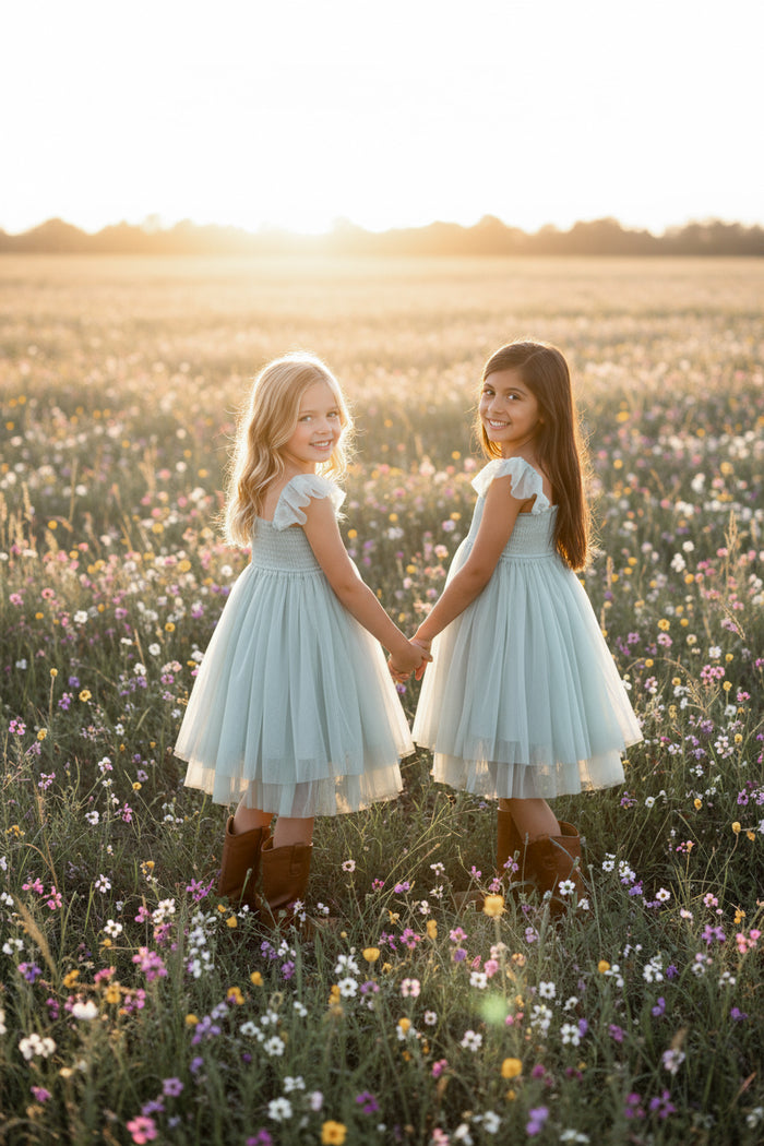 SS Girl's Dress Juliet Dress (mint tulle)