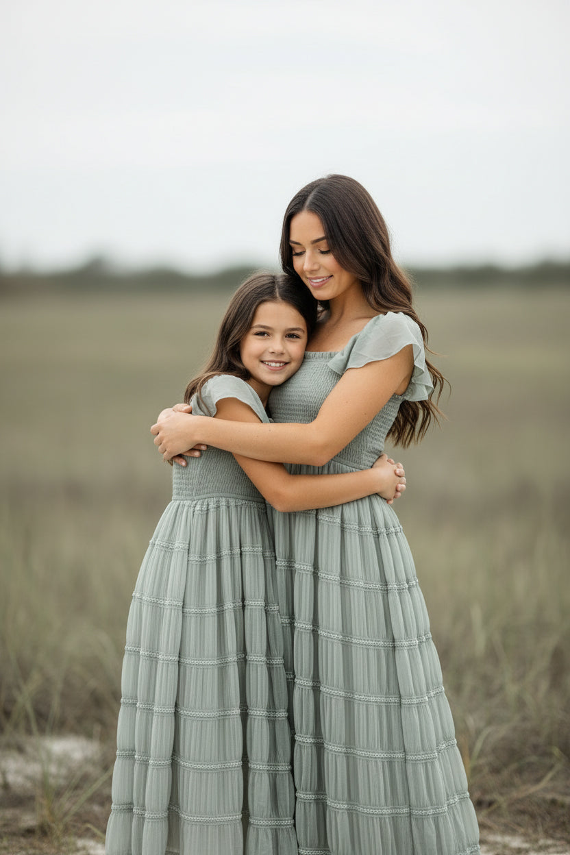 INDIE BLUE Dresses Marabella Dress (sage chiffon)