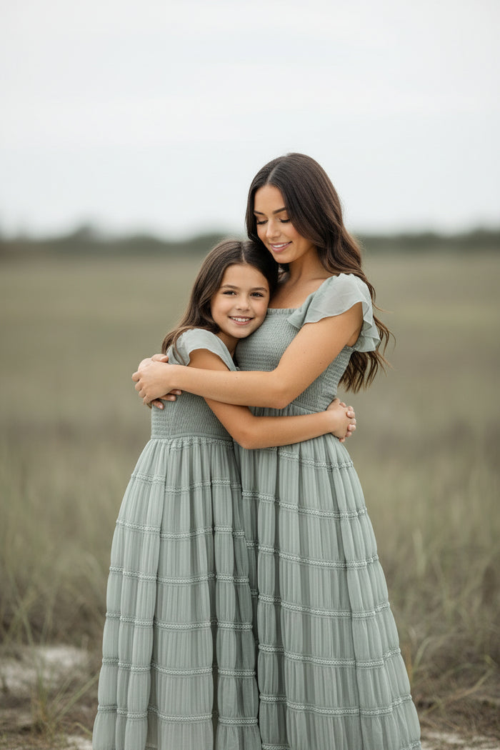 SS Girl's Dress Marabella Dress (sage chiffon)
